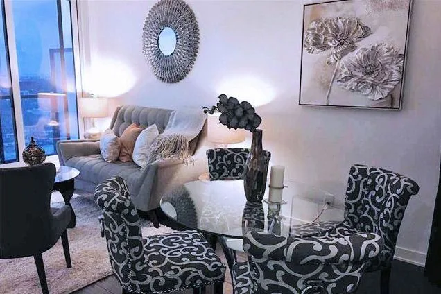 Living room at 170 Sumach Street, Suite 1313