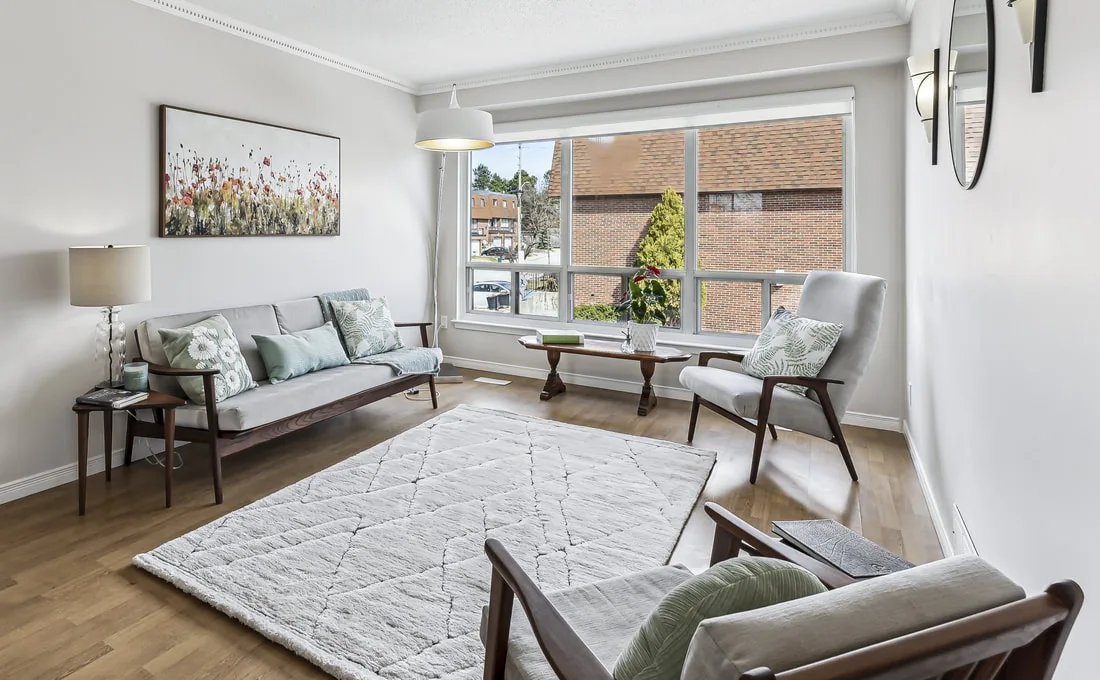 Bright living room at 2 Stately Way in Thornhill